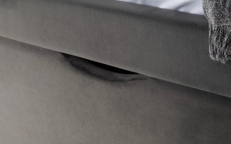 Julian Bowen Fabric Bed Capri Fabric Bed With Drawers - Dark Grey Velvet Bed Kings