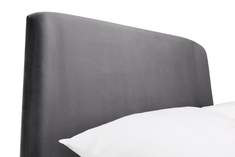 Julian Bowen Fabric Bed Frida Curved Velvet Bed - Grey Bed Kings