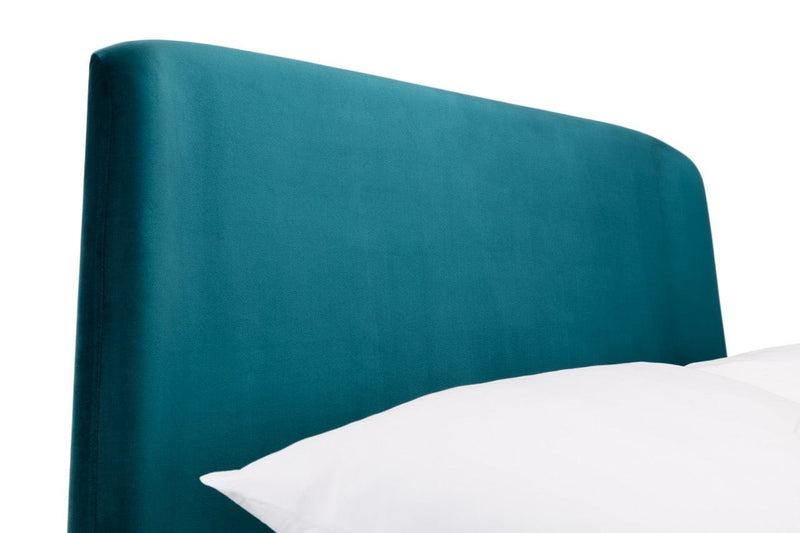 Julian Bowen Fabric Bed Frida Curved Velvet Bed - Teal Bed Kings