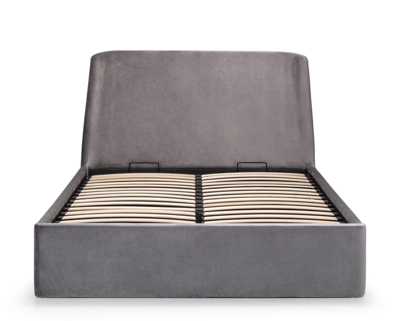 Julian Bowen Fabric Bed Frida Storage Ottoman Bed - Grey Bed Kings