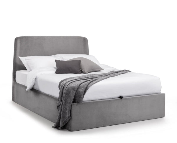 Julian Bowen Fabric Bed Frida Storage Ottoman Bed - Grey Bed Kings