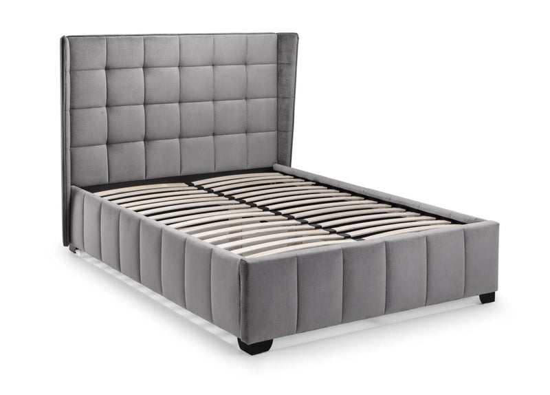 Julian Bowen Fabric Bed Gatsby Bed - Light Grey Bed Kings