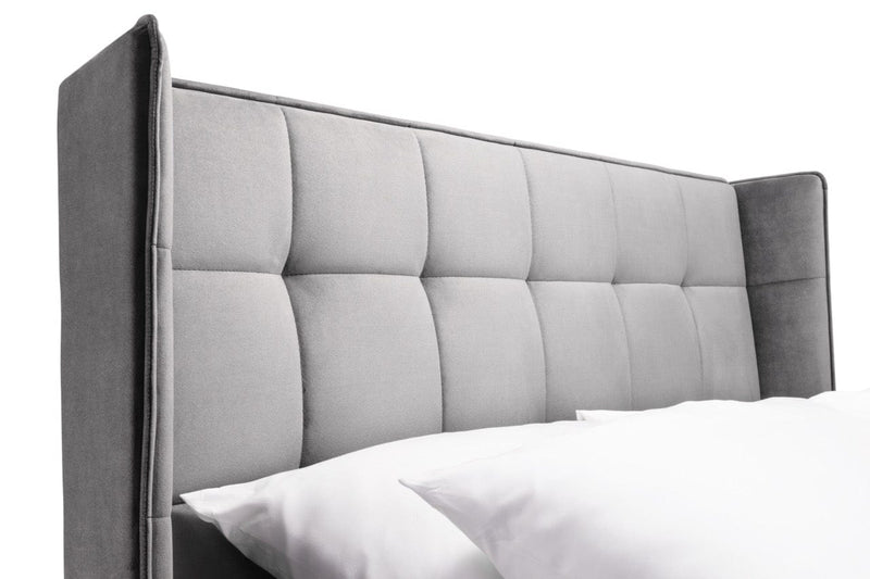 Julian Bowen Fabric Bed Gatsby Storage Ottoman Bed - Light Grey Bed Kings