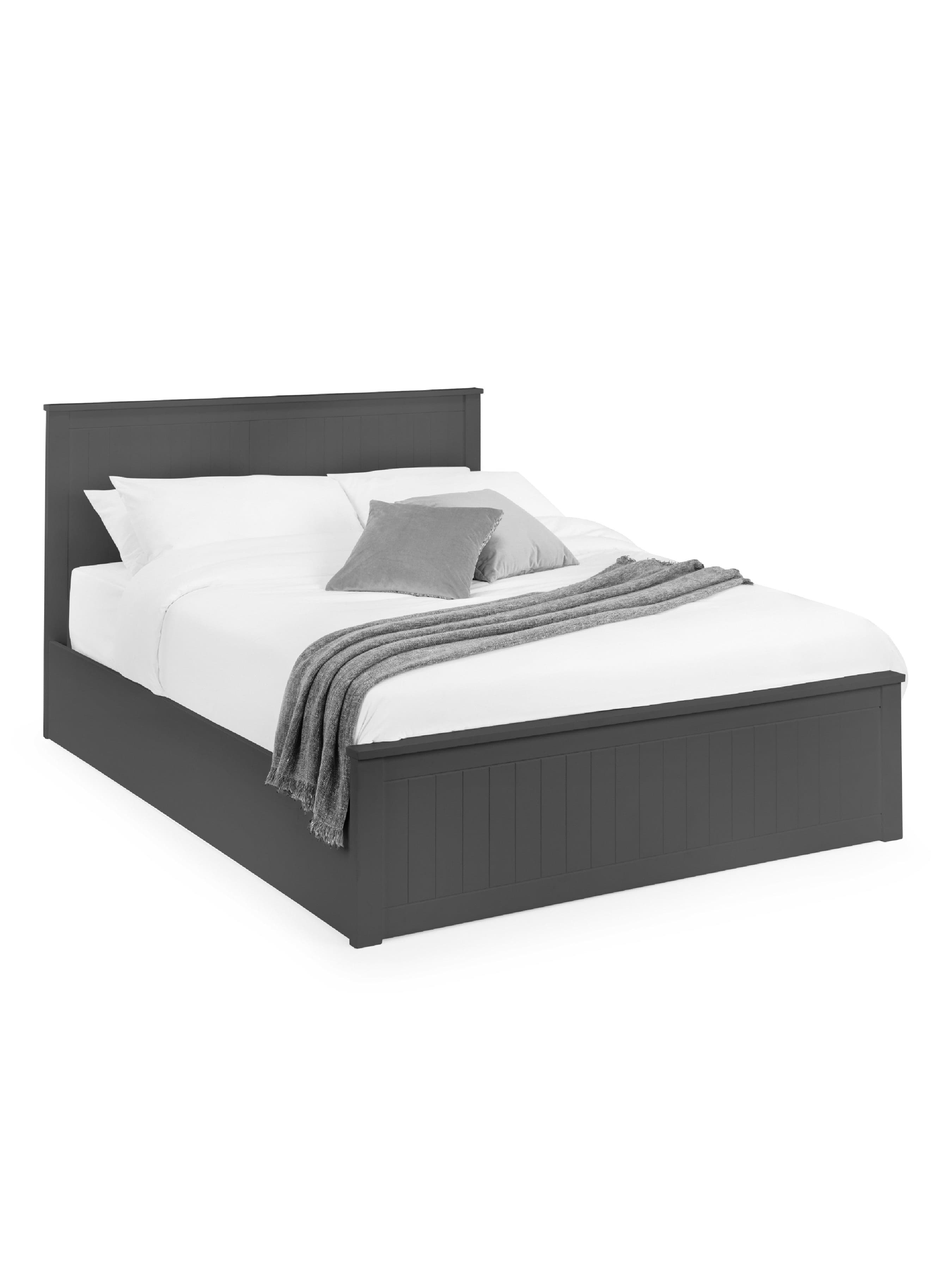 Julian Bowen Wood Bed Maine Ottoman Bed - Anthracite Bed Kings