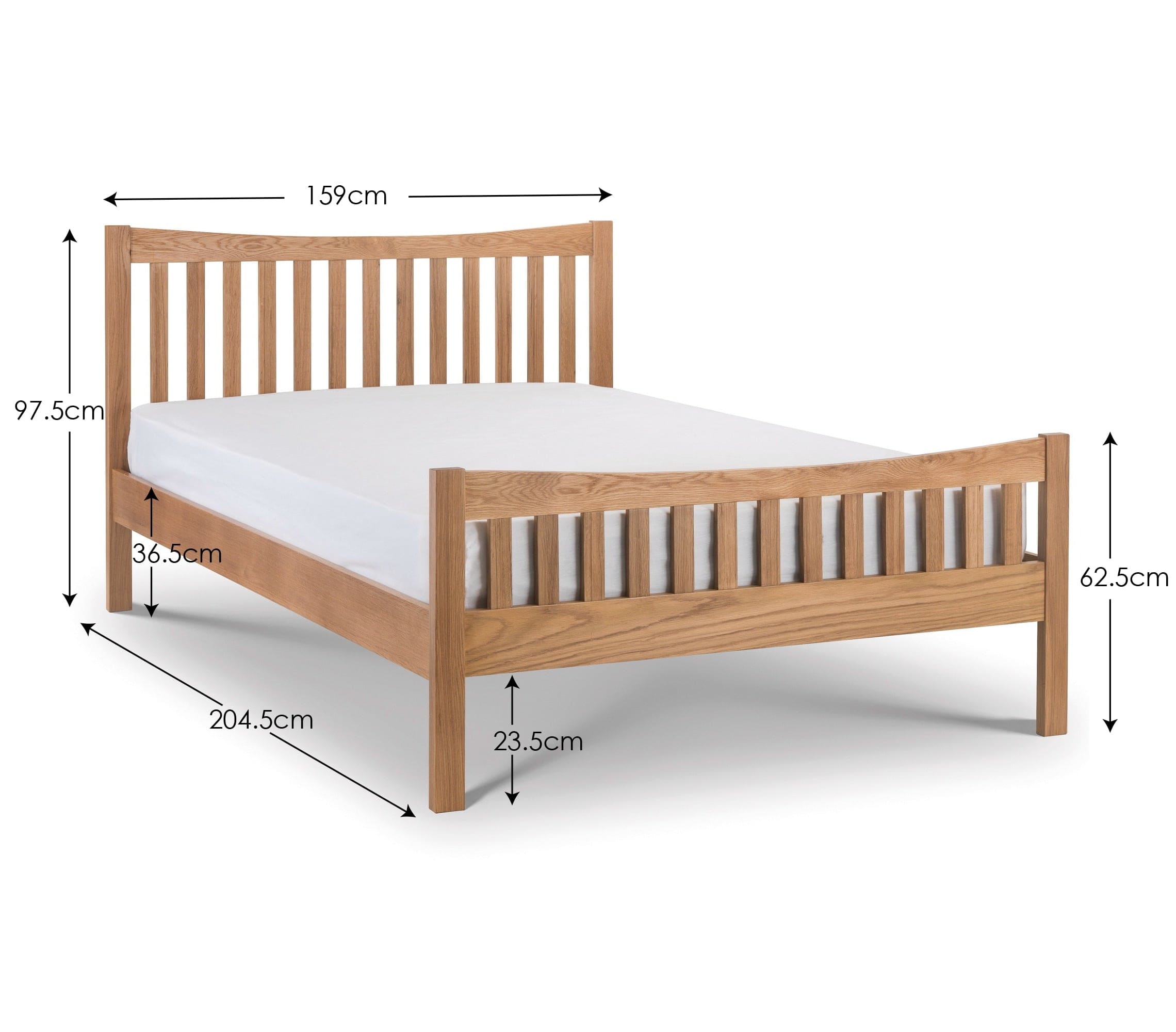 Julian Bowen Wood Bed Mallory Oak Bed - High Footer Bed Kings