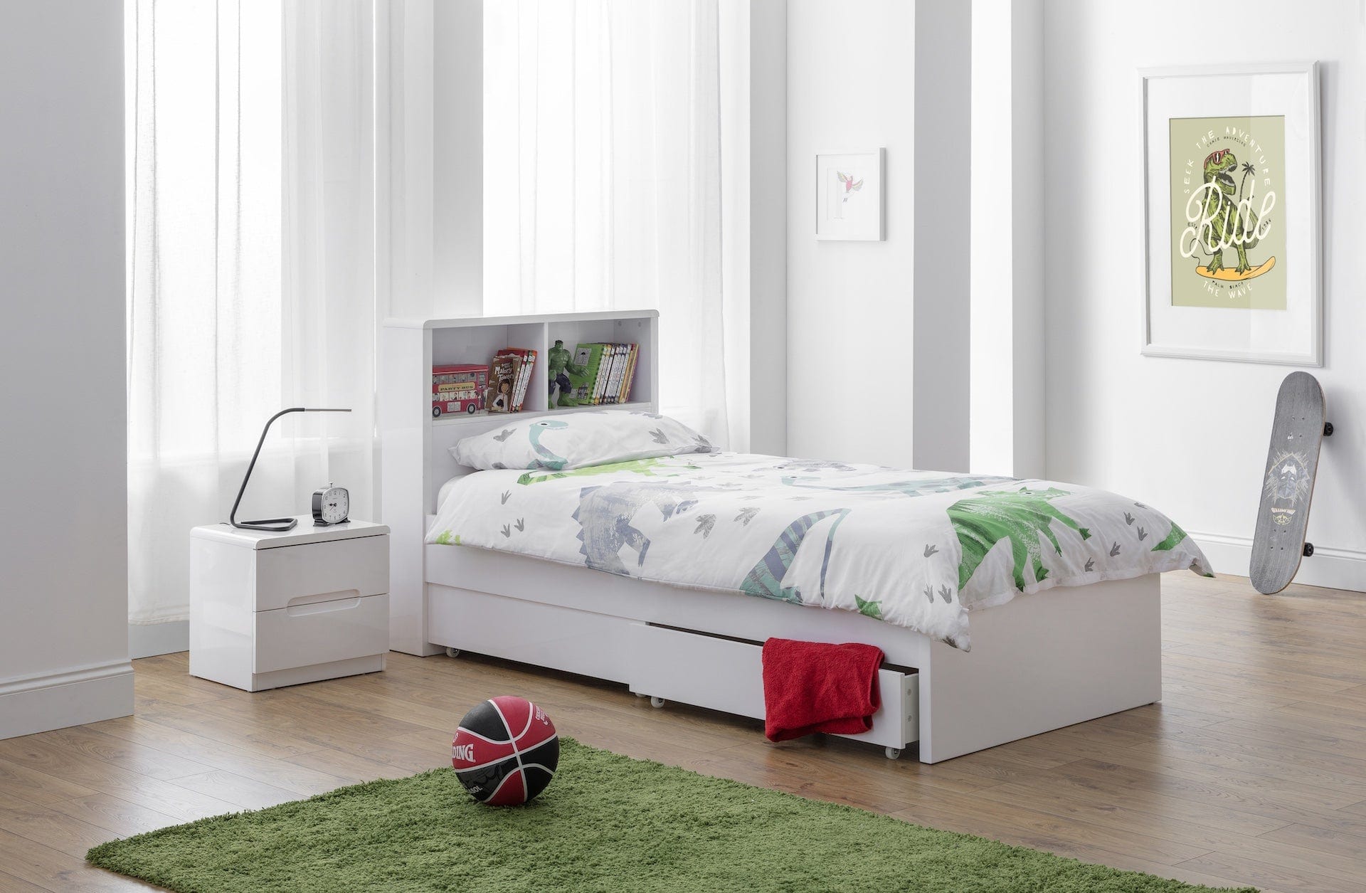 Julian Bowen Wood Bed Manhattan Single Bookcase Bed Bed Kings