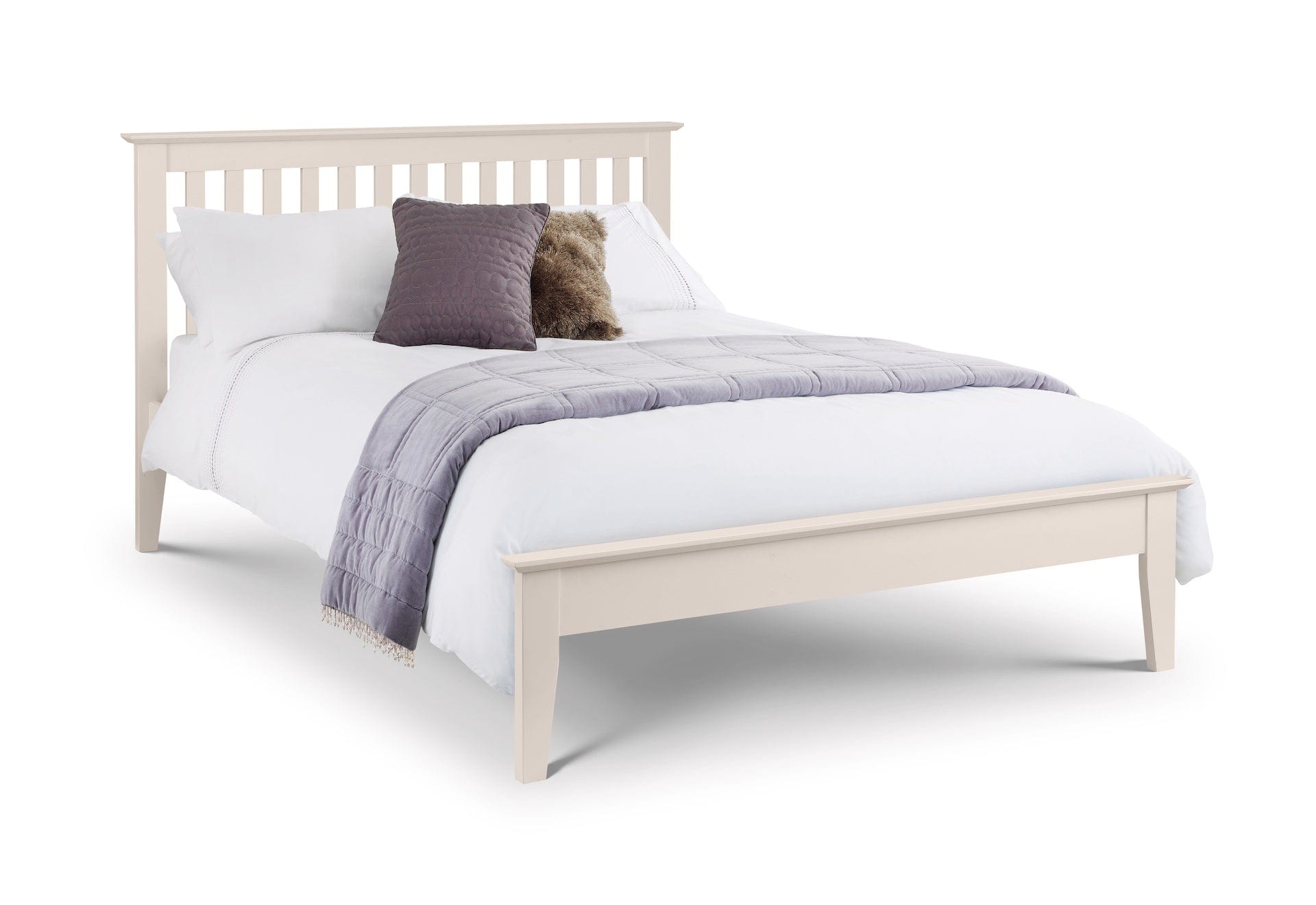 Julian Bowen Wood Bed Salerno Shaker Bed - Ivory Bed Kings