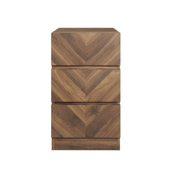 GFW Bedside Cabinet Catania 3 Drawer Bedside Table Royal Walnut Bed Kings
