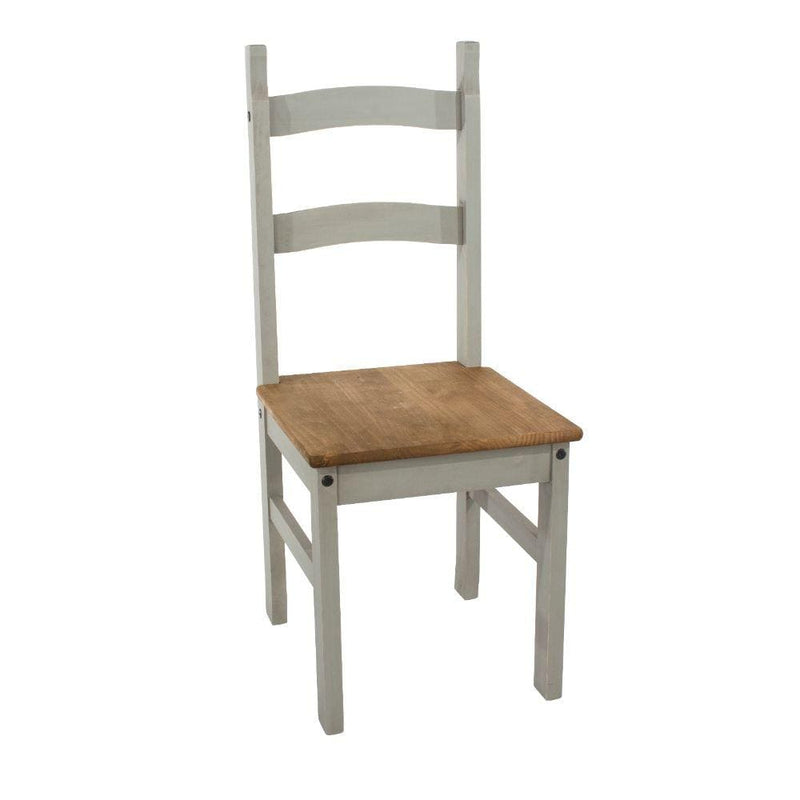 Core Products Dining Chairs Corona Grey - Solid Pine Chairs (Pair) - Grey Wax/Antique Waxed Pine Bed Kings