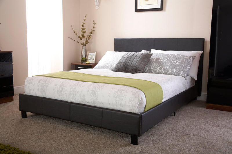 GFW Leather Bed Bed In A Box Black Bed Kings