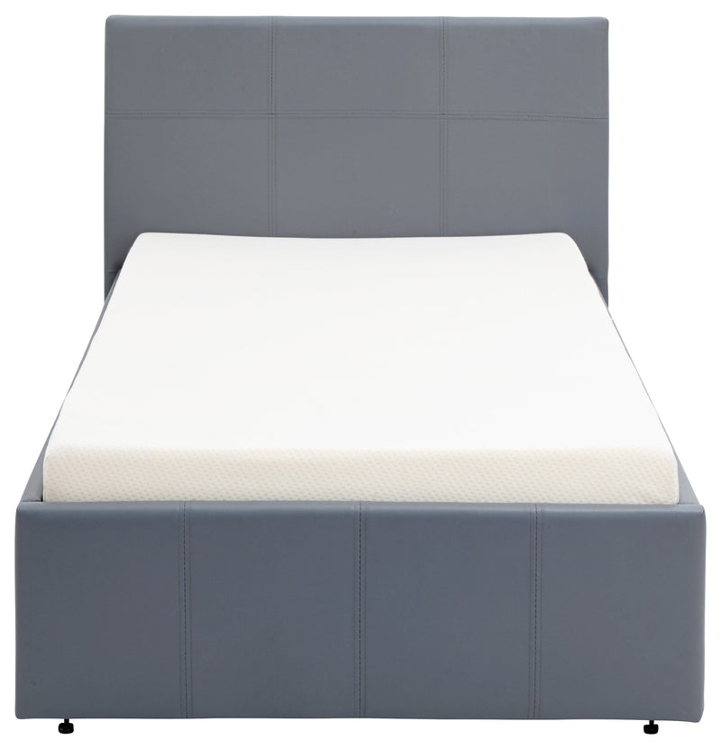 GFW Leather Storage Bed End Lift Ottoman Bed Grey Leather Bed Kings