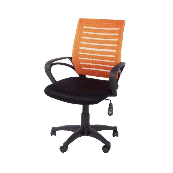 Core Products Office Chair Loft Home Office - Study Chair With Arms, Orange Mesh Back, Black Fabric Seat & Black Base - Black/Orange Bed Kings