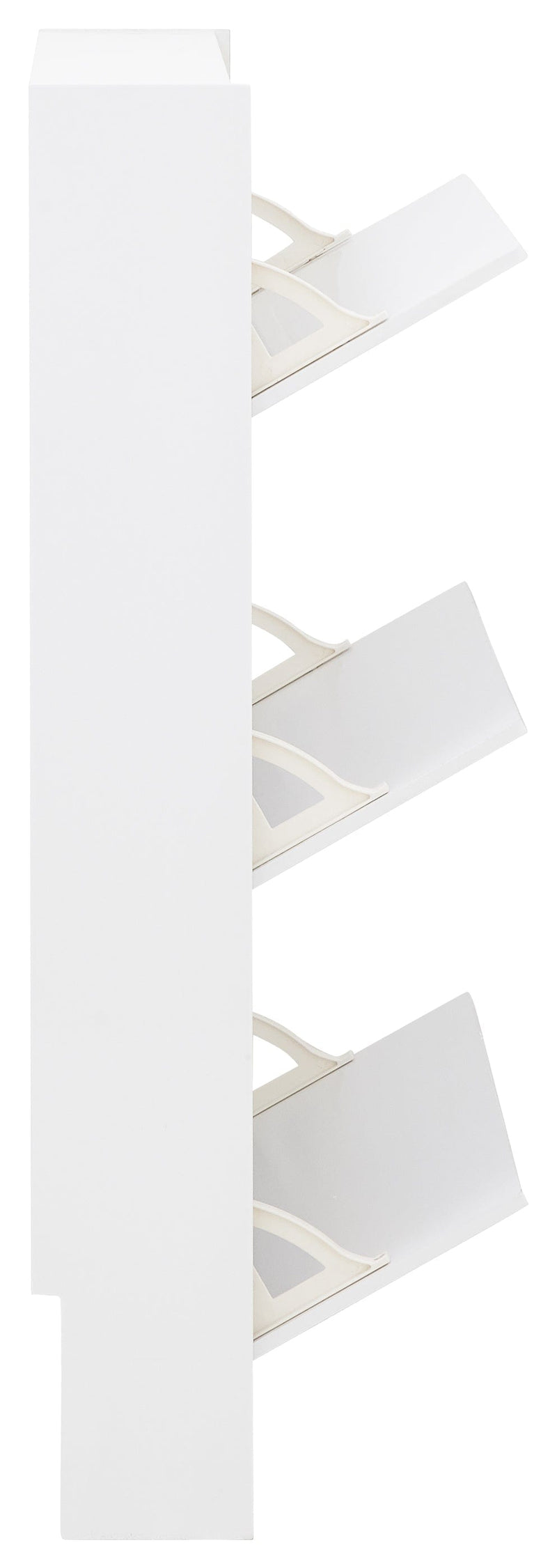 GFW Shoe Cabinet Narrow High Gloss 3 Tier Shoe Cabinet White Bed Kings