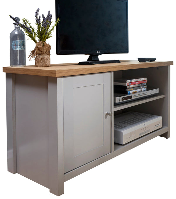 GFW TV Unit Lancaster Small TV Cabinet Grey Bed Kings