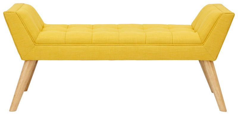 GFW Window Seat Milan Upholstered Bench Mustard Bed Kings