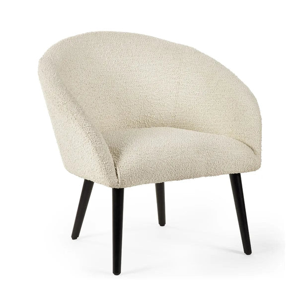 Julian Bowen Armchair Amari Boucle Accent Chair - Ivory Bed Kings