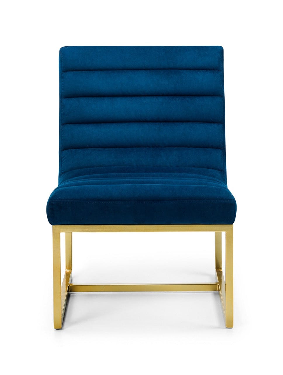Julian Bowen Armchair Bellagio Velvet Chair - Blue & Gold Bed Kings