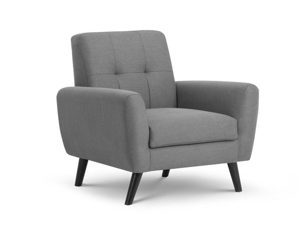 Julian Bowen Armchair Monza Compact Retro Chair - Grey Bed Kings