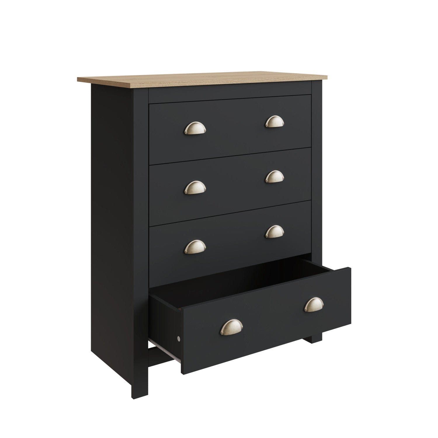 GFW Bedroom Set Lancaster 4 Piece Bedroom Set Black Bed Kings