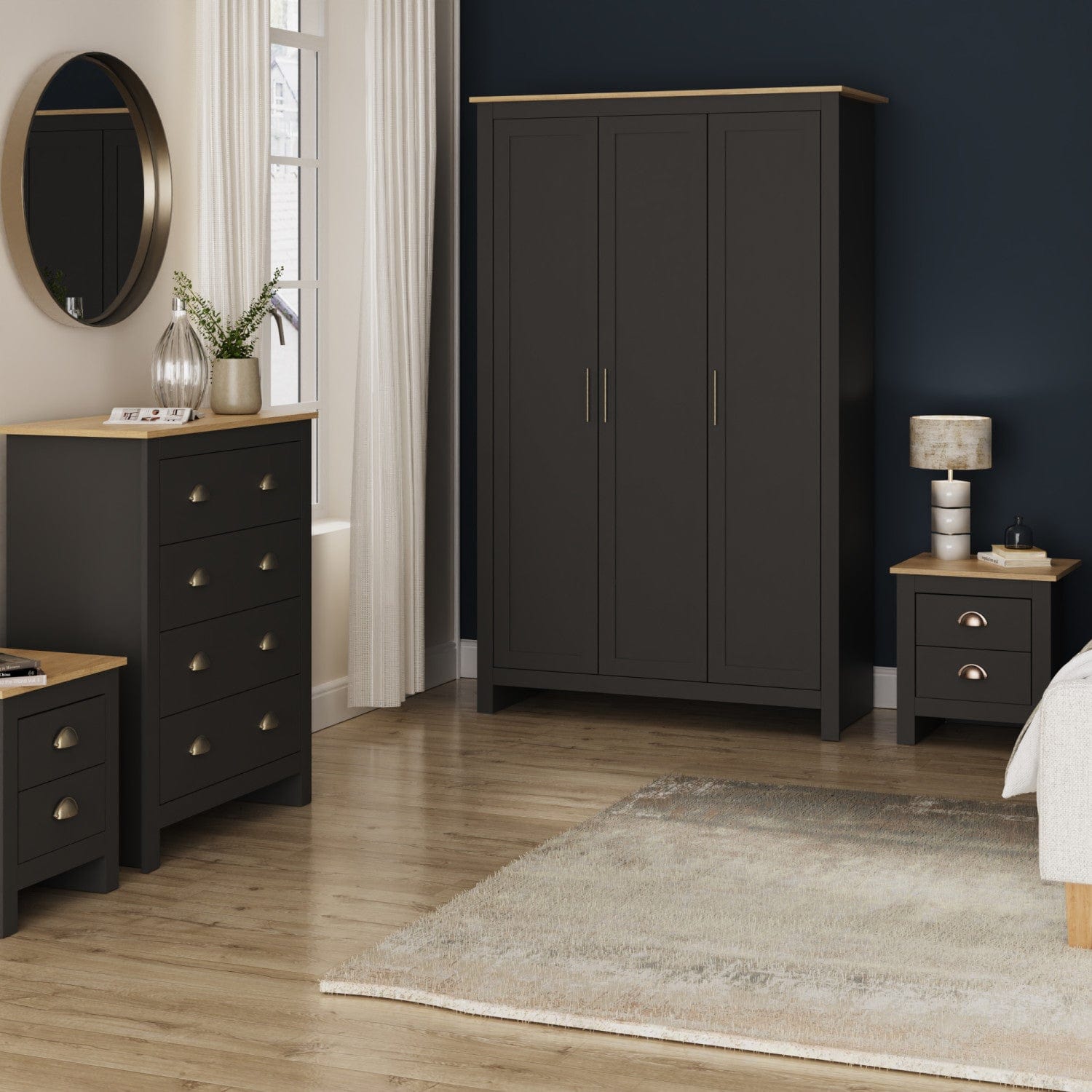 GFW Bedroom Set Lancaster 4 Piece Bedroom Set Black Bed Kings