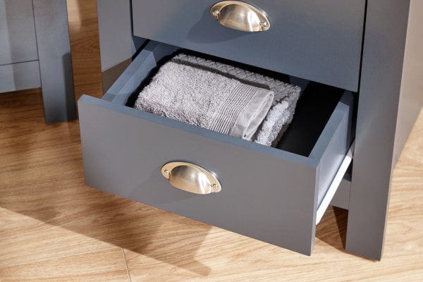 GFW Bedside Cabinet Lancaster 2 Drawer Bedside Slate Blue - Twin Pack Bed Kings