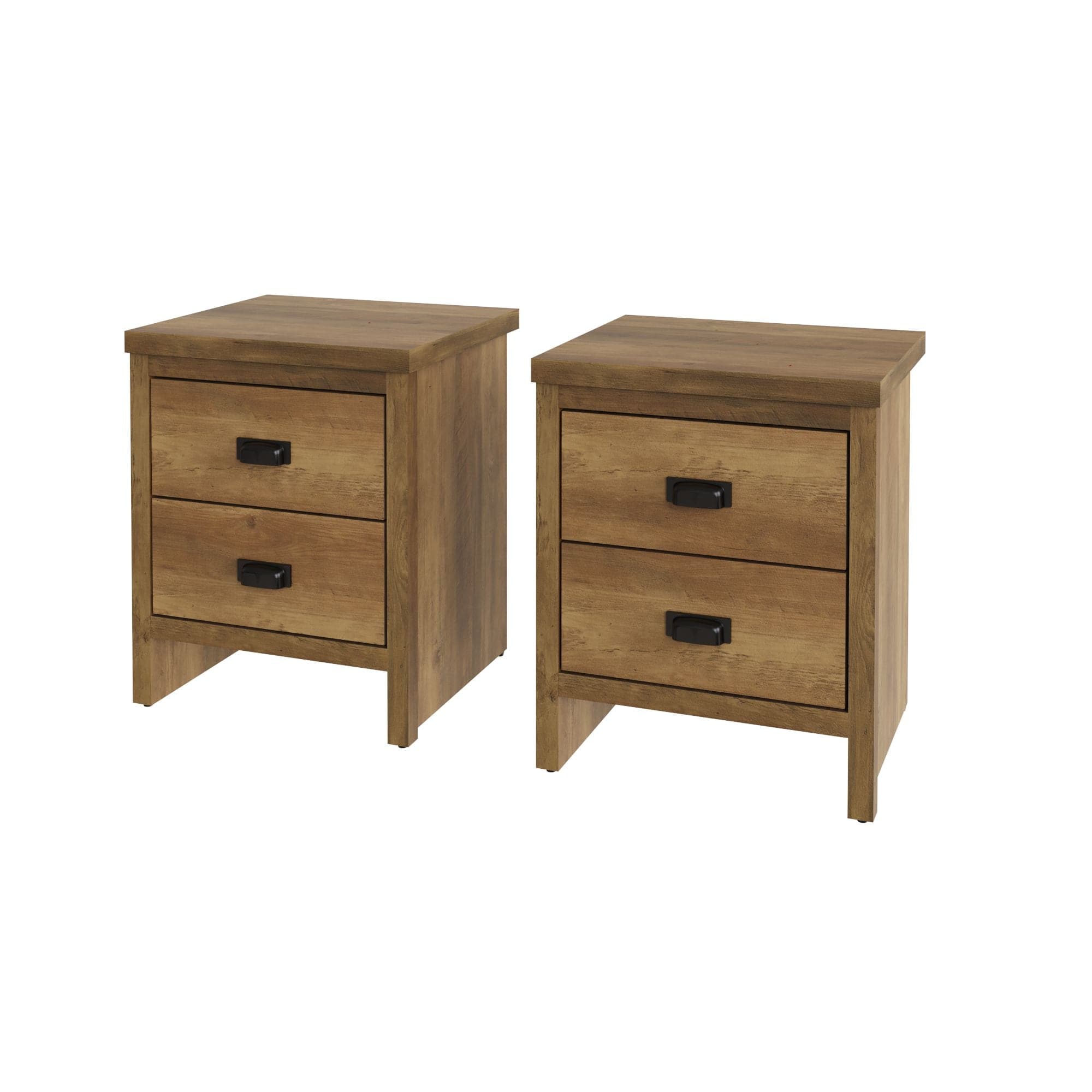 GFW Bedside Table Pair of Boston 2 Drawer Bedside Tables Knotty Oak Bed Kings