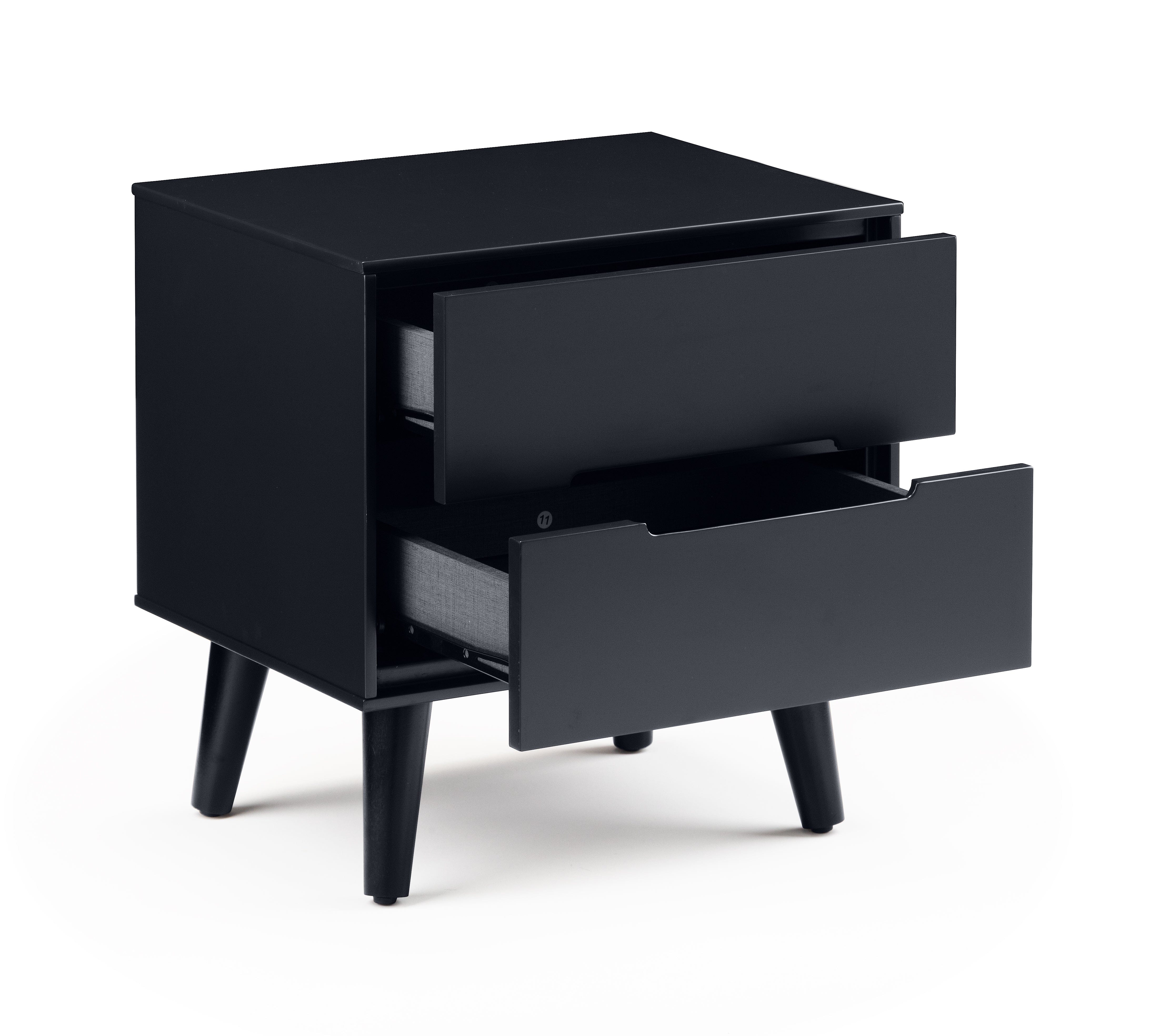 Julian Bowen Bedside Table Alicia 2 Drawer Bedside - Anthracite Bed Kings