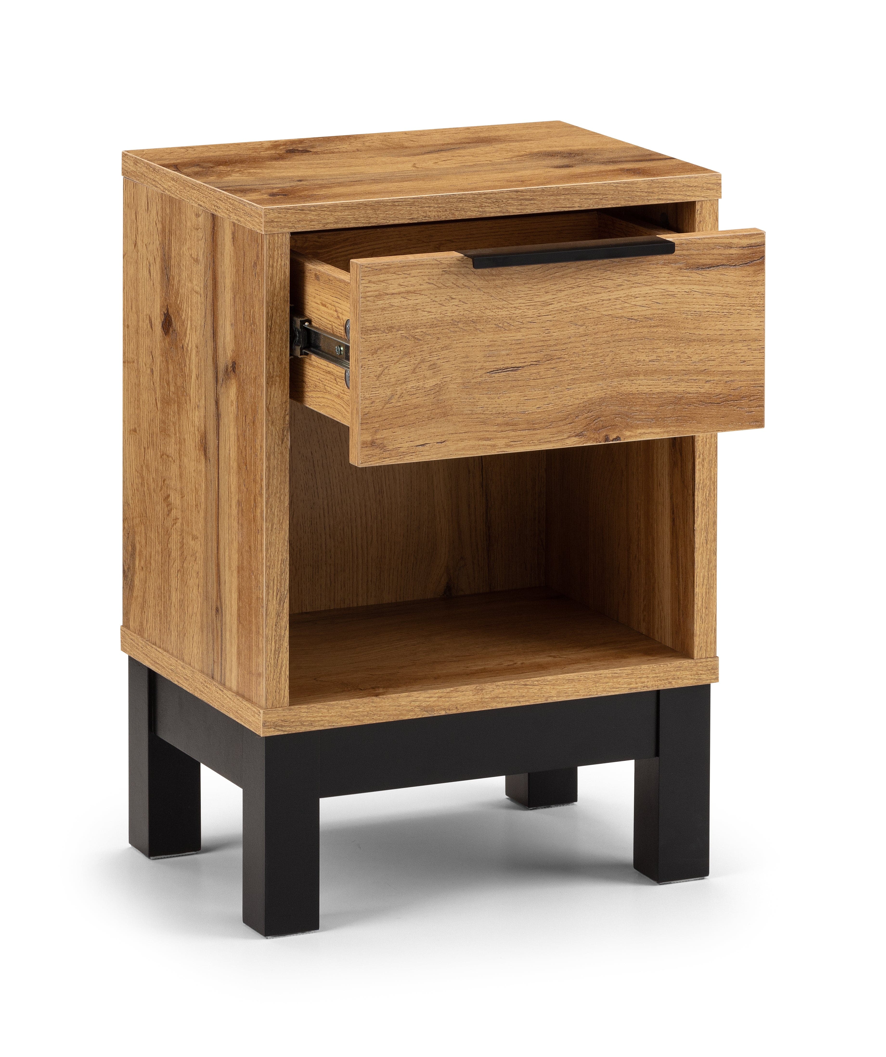Julian Bowen Bedside Table Bali 1 Drawer Bedside Bed Kings