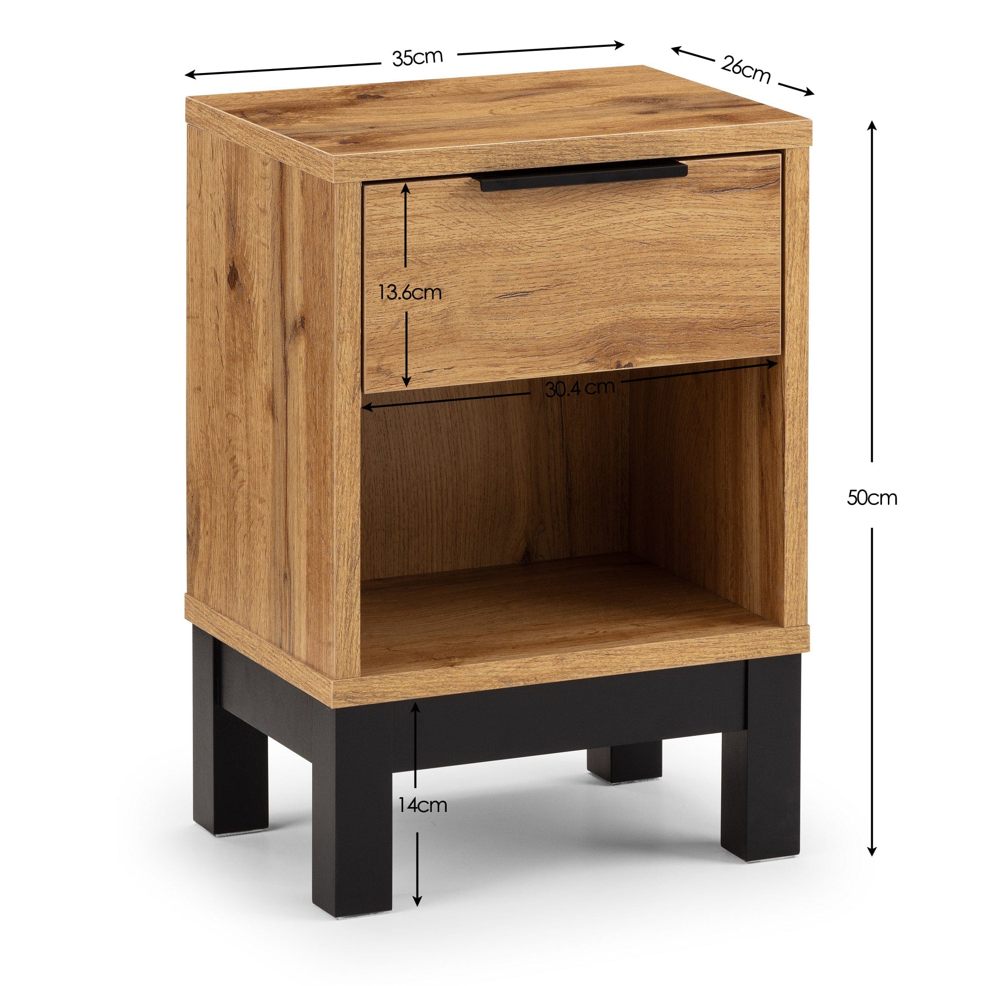 Julian Bowen Bedside Table Bali 1 Drawer Bedside Bed Kings