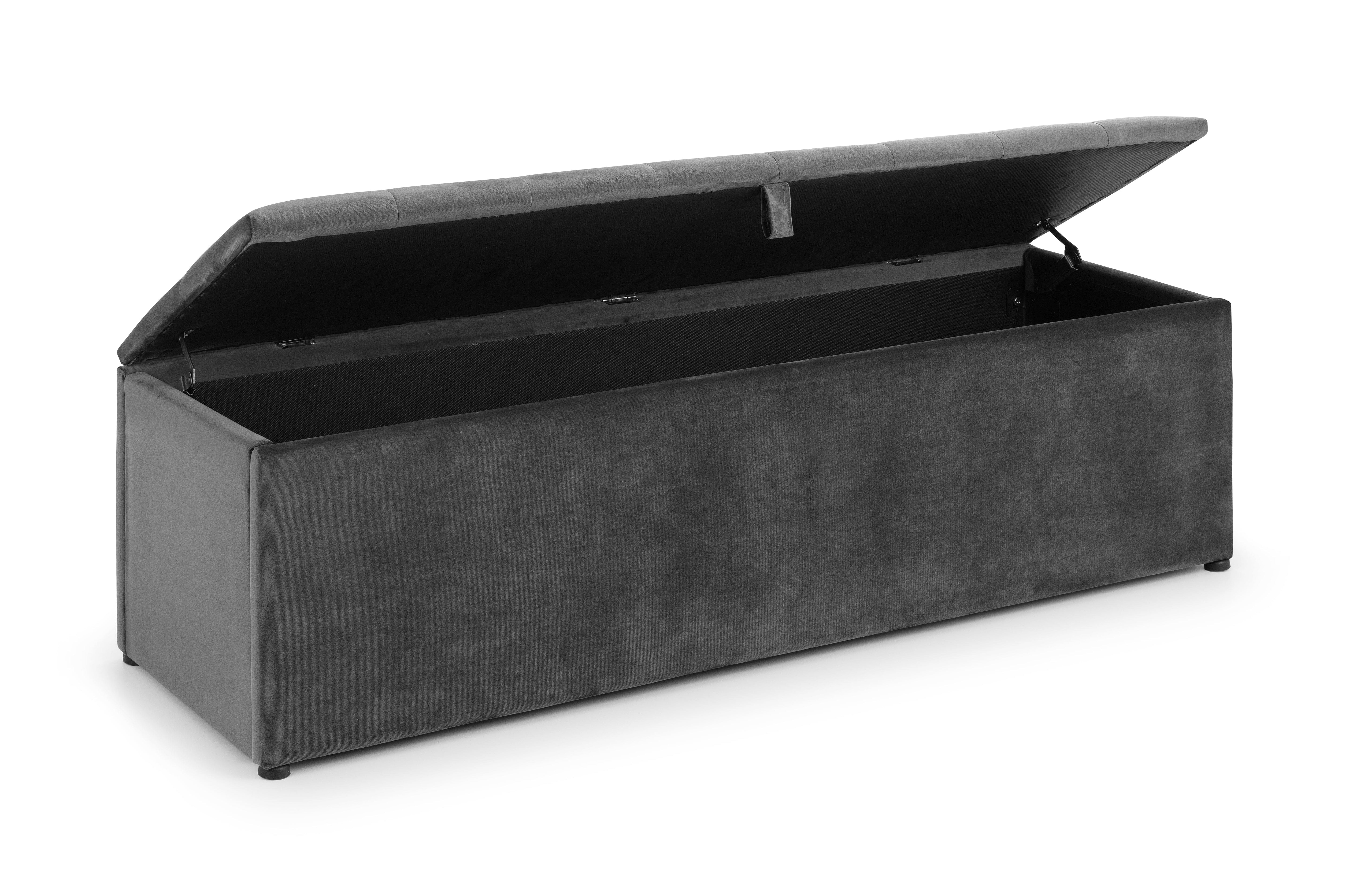 Julian Bowen Blanket Box Ravello Blanket Box Dark Grey Velvet Bed Kings