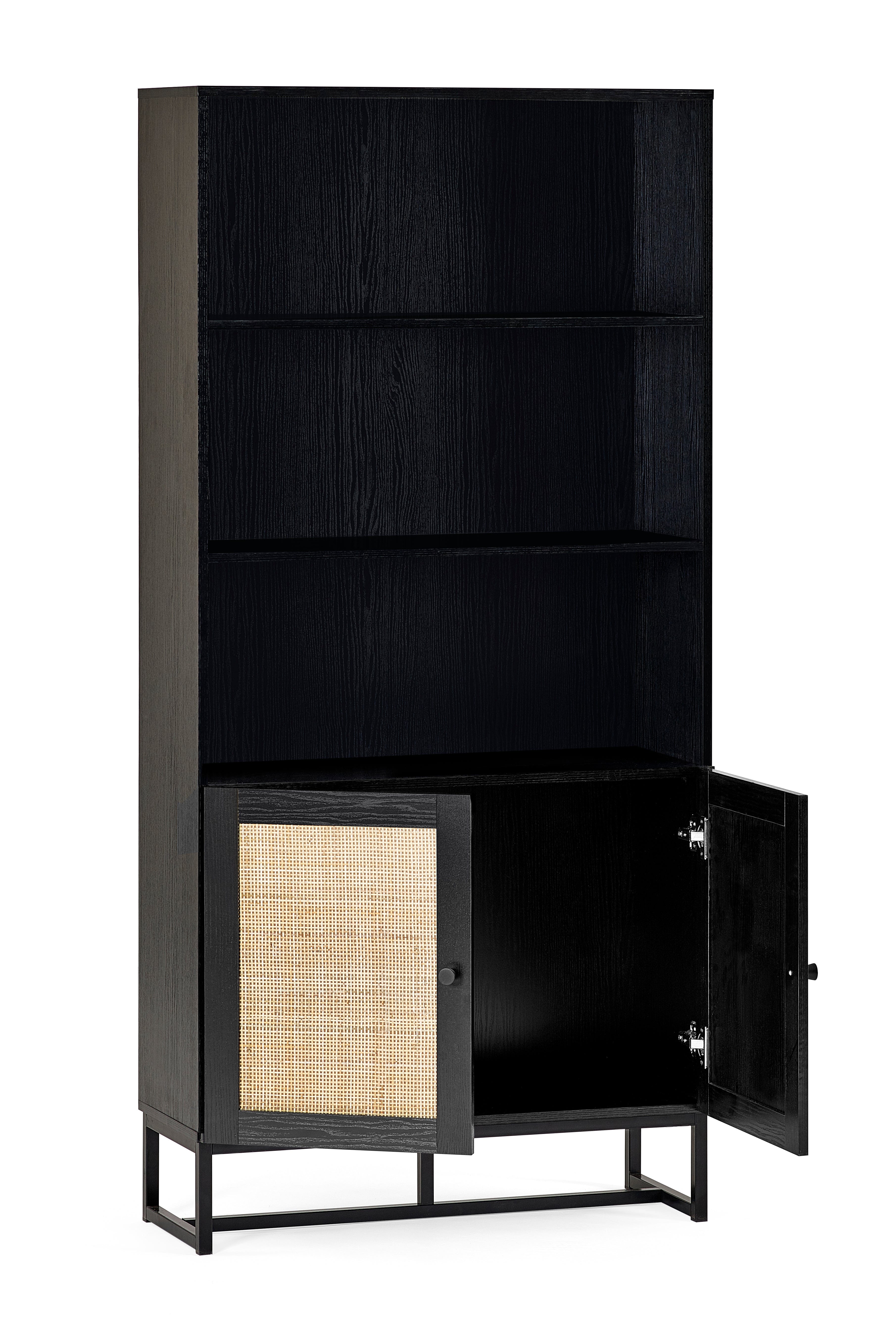 Julian Bowen Bookcase Padstow Tall Bookcase - Black Bed Kings