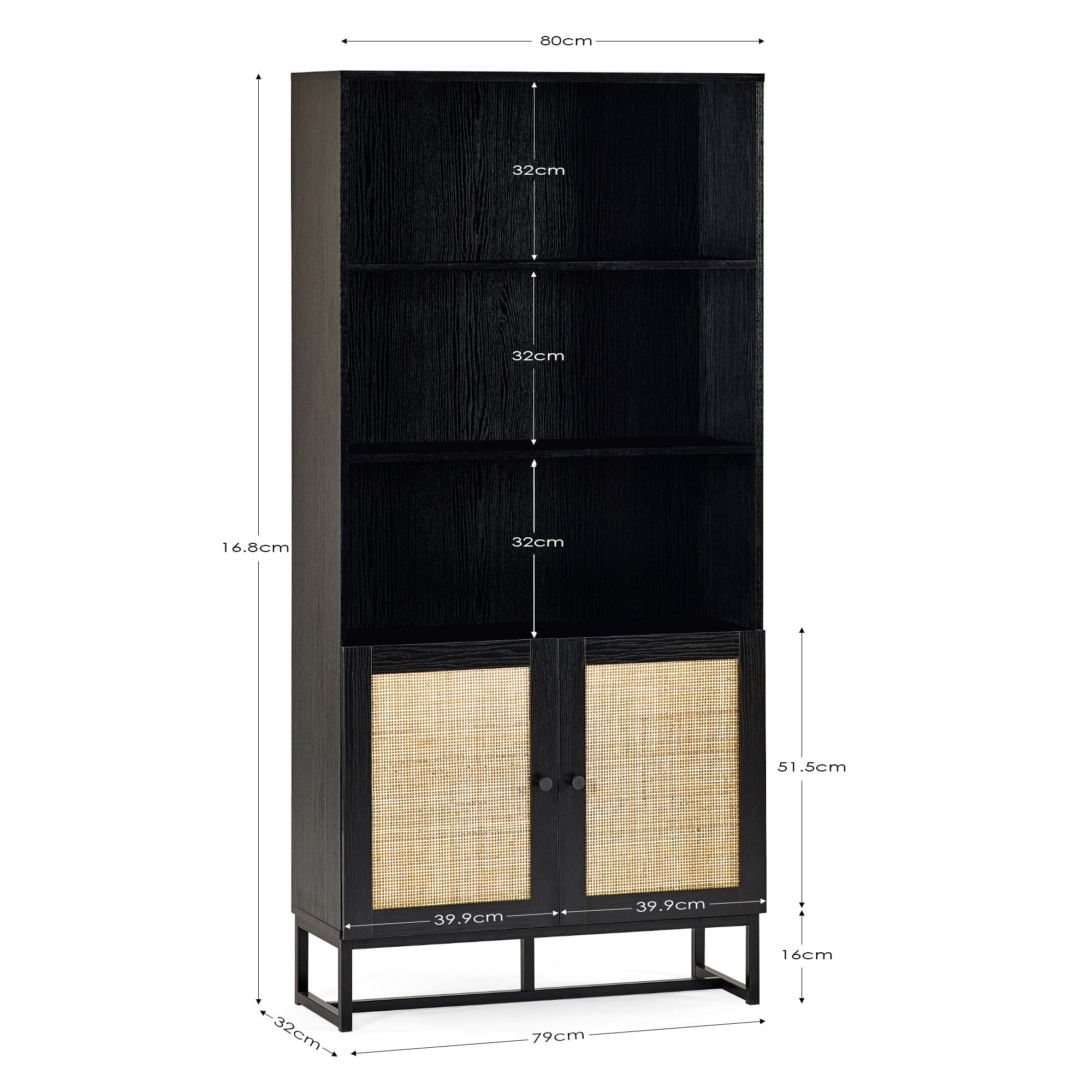 Julian Bowen Bookcase Padstow Tall Bookcase - Black Bed Kings