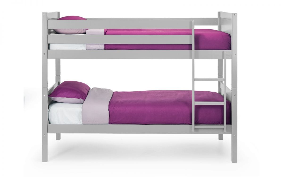 Julian Bowen Bunk Bed Single 90cm 3ft Bella Bunk Dove Grey Bed Kings