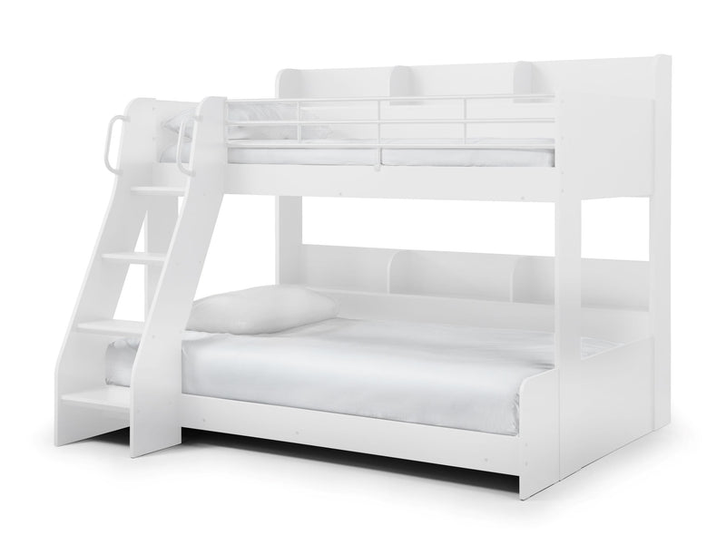 Julian Bowen Bunk Bed Single 90cm 3ft Domino Triple Sleeper White Bed Kings