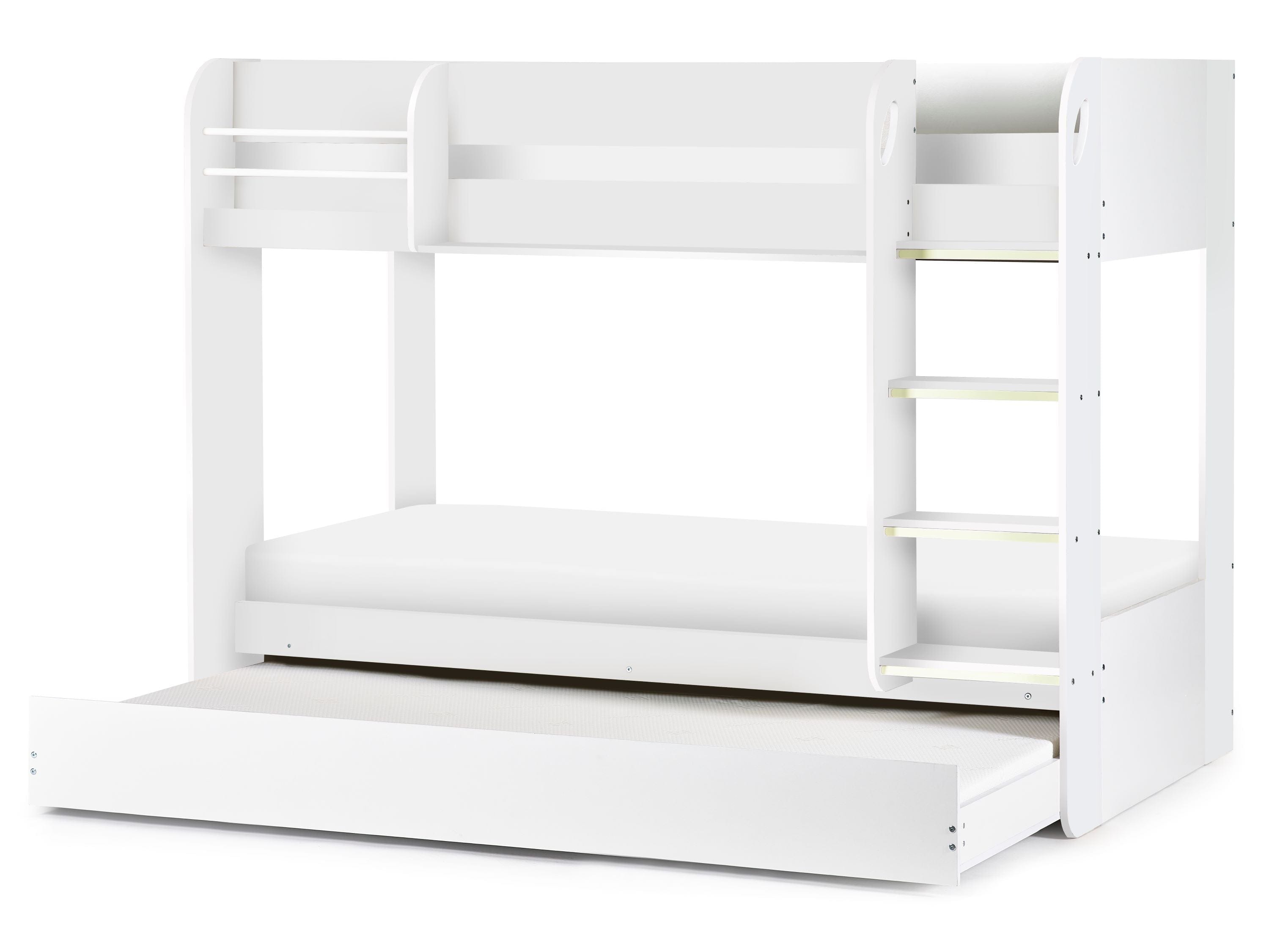 Julian Bowen Bunk Bed Single 90cm 3ft Mars Bunk & Underbed All White Bed Kings