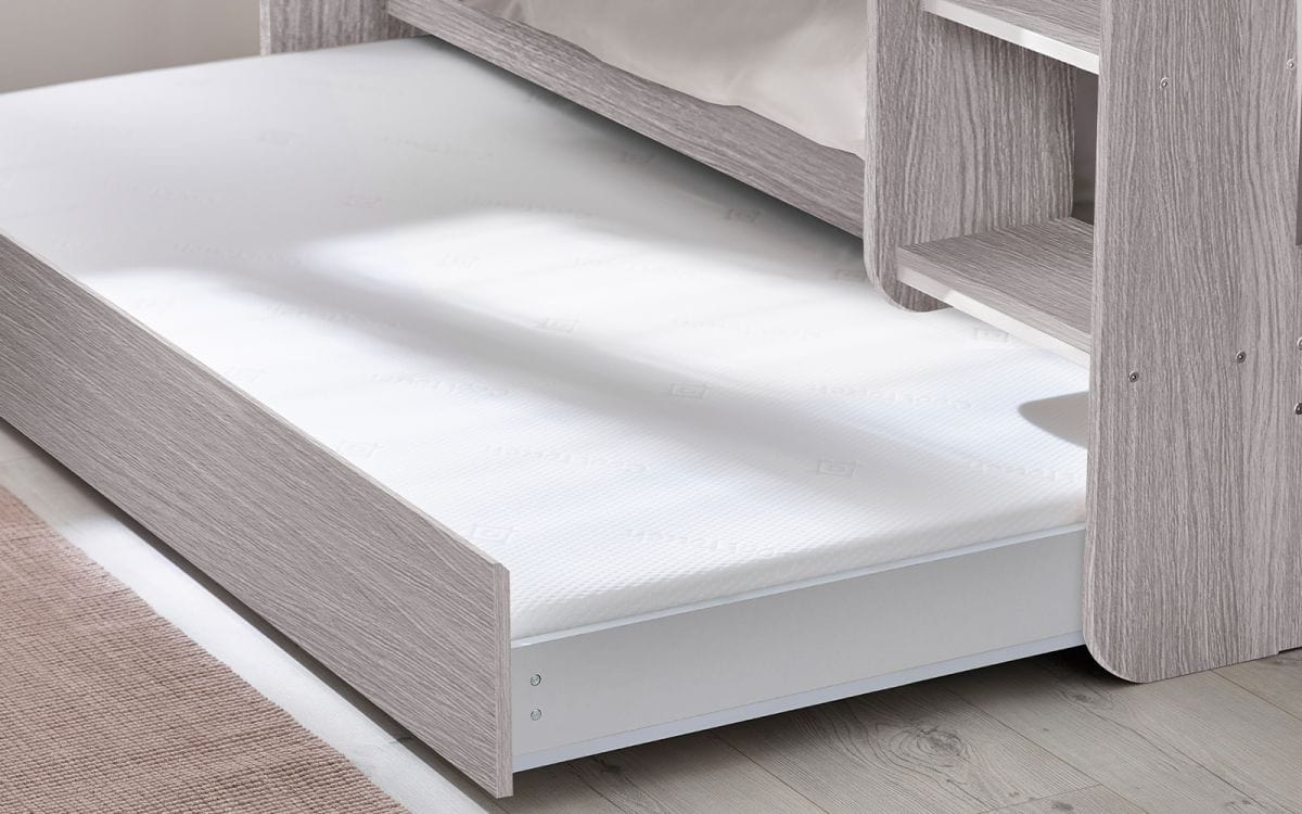 Julian Bowen Bunk Bed Single 90cm 3ft Mars Bunk & Underbed Grey Oak Bed Kings