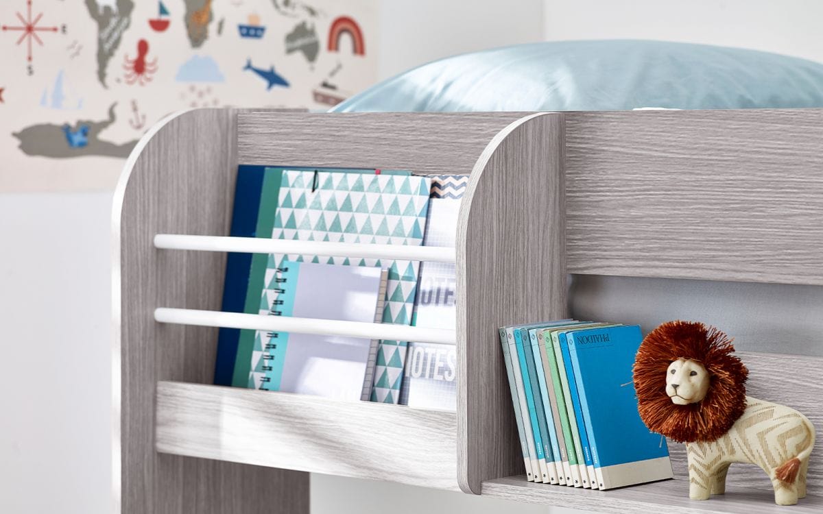 Julian Bowen Bunk Bed Single 90cm 3ft Mars Bunk & Underbed Grey Oak Bed Kings