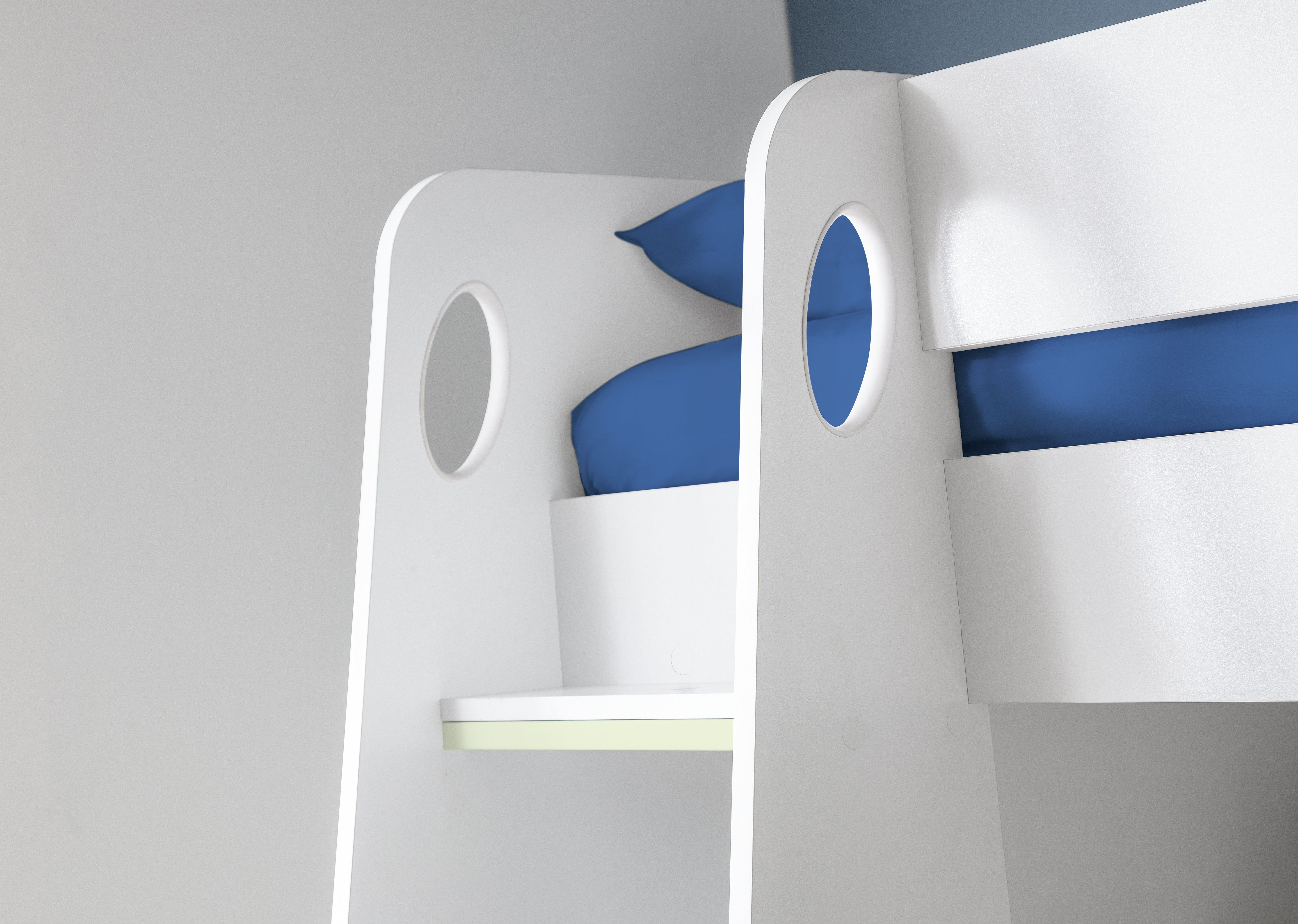 Julian Bowen Bunk Bed Single 90cm 3ft Nebula Gaming Bed - White Bed Kings
