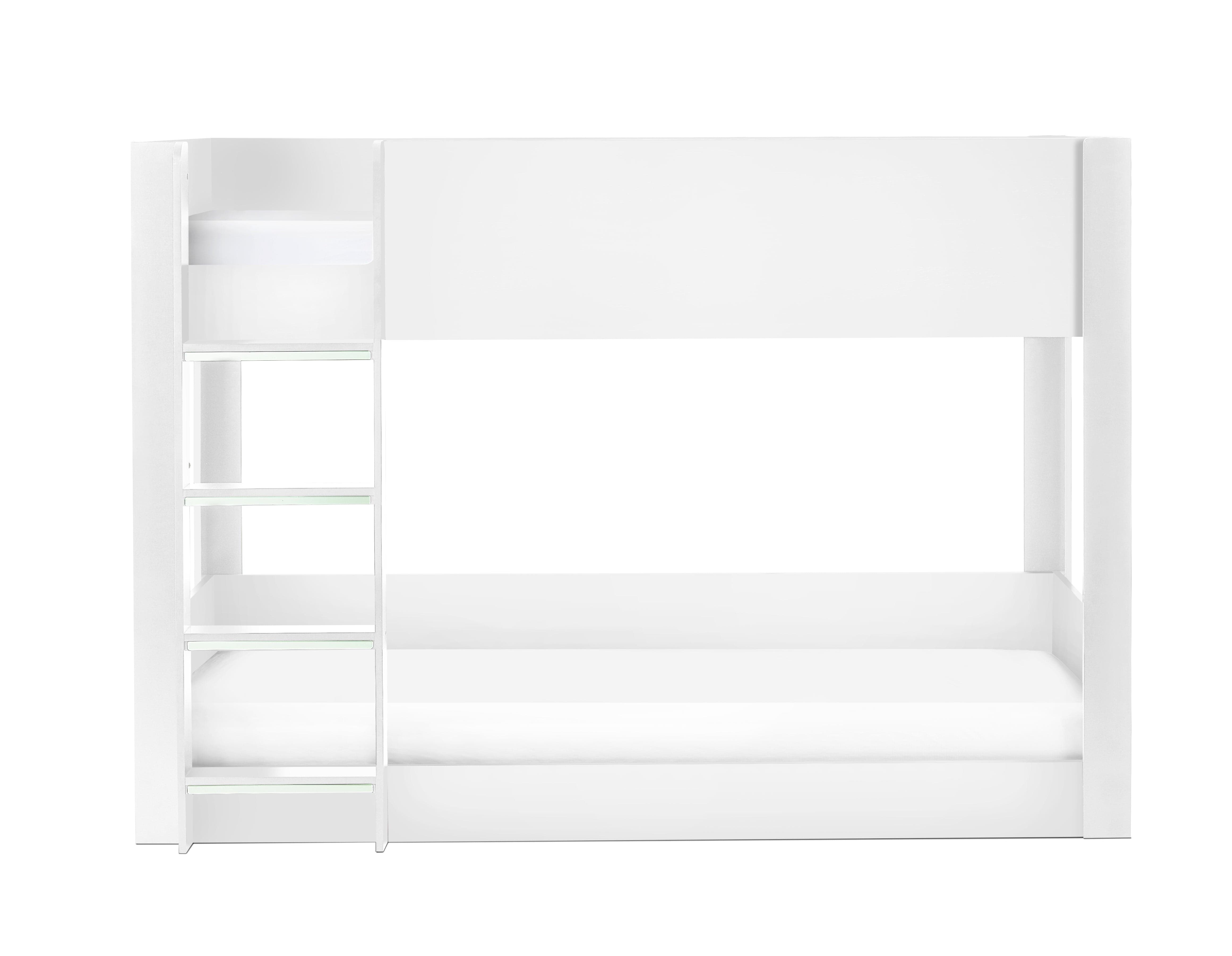 Julian Bowen Bunk Bed Single 90cm 3ft Solomon Bunk Bed -  All White Bed Kings