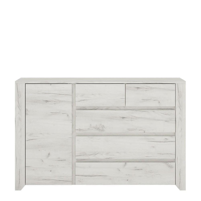 FTG Chest Of Drawers CLEARANCE Angel 1 Door 2+3 drawer Chest White Bed Kings