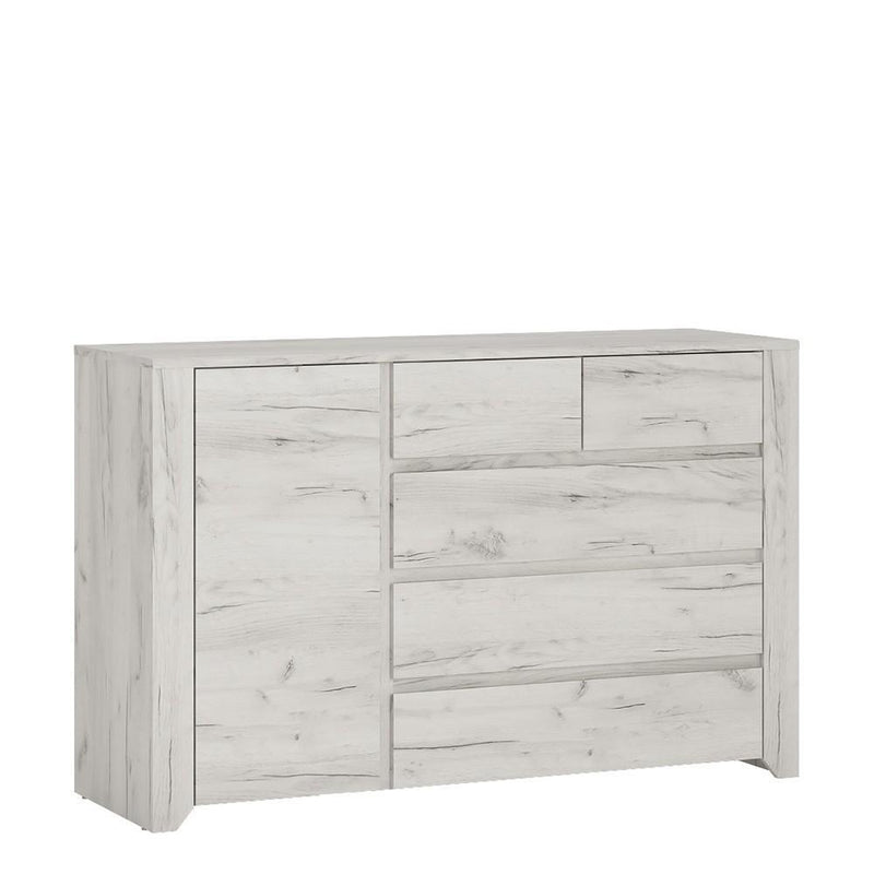 FTG Chest Of Drawers CLEARANCE Angel 1 Door 2+3 drawer Chest White Bed Kings