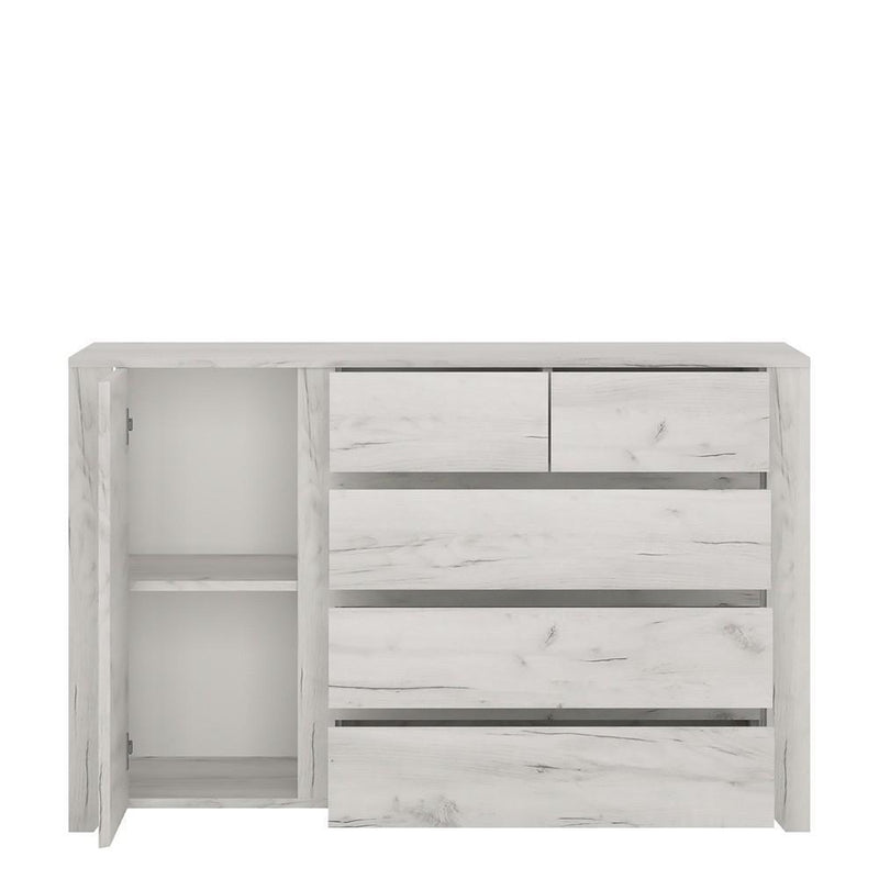 FTG Chest Of Drawers CLEARANCE Angel 1 Door 2+3 drawer Chest White Bed Kings