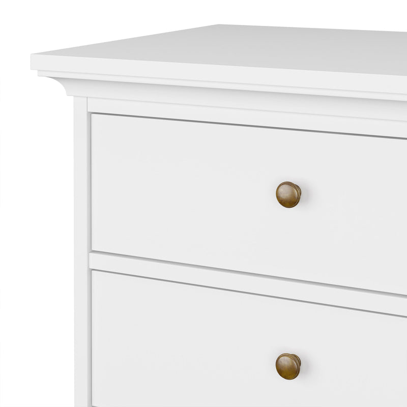 FTG Chest Of Drawers Paris Chest of 5 Drawers in White Bed Kings