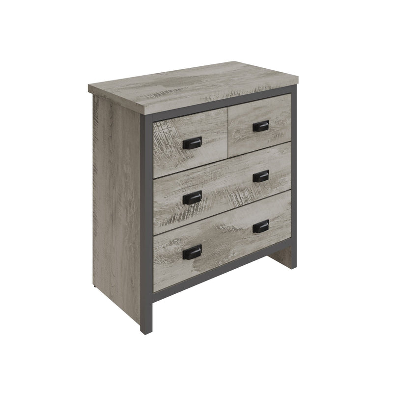 GFW Chest of Drawers Boston 2+2 Drawer Chest Grey Bed Kings
