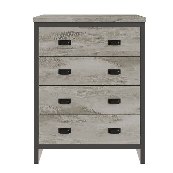 GFW Chest of Drawers Boston 4 Drawer Chest Grey Bed Kings