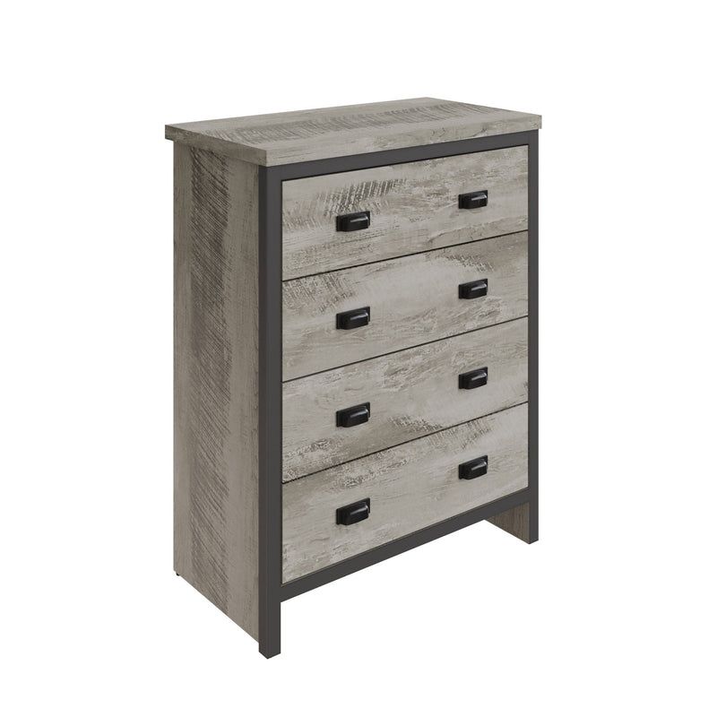 GFW Chest of Drawers Boston 4 Drawer Chest Grey Bed Kings