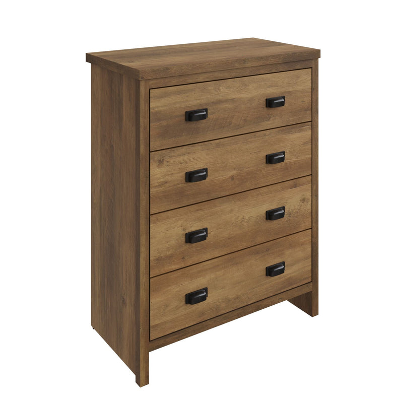 GFW Chest of Drawers Boston 4 Drawer Chest Knotty Oak Bed Kings