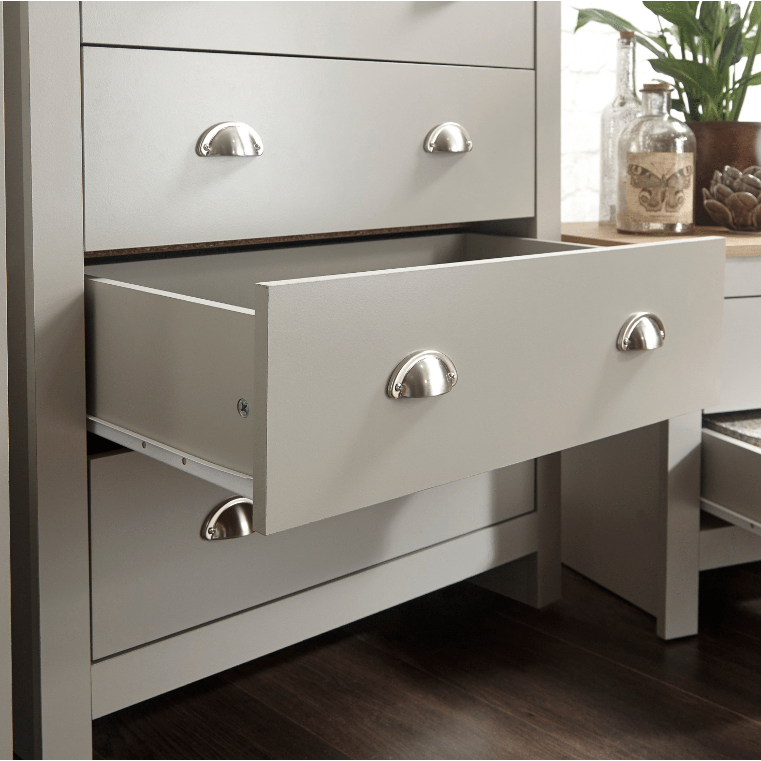 GFW Chest Of Drawers Lancaster 4 Drawer Chest Grey Bed Kings