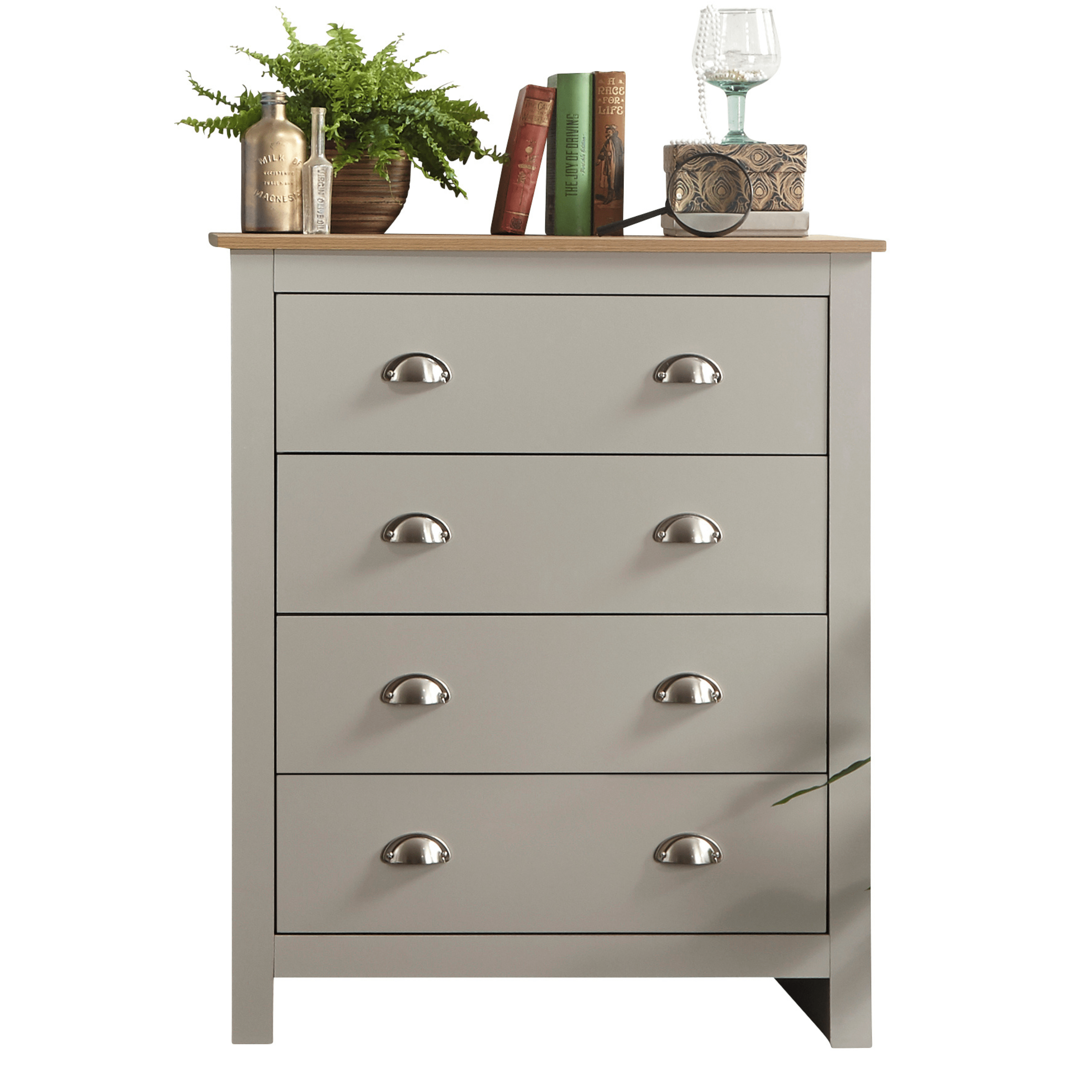 GFW Chest Of Drawers Lancaster 4 Drawer Chest Grey Bed Kings