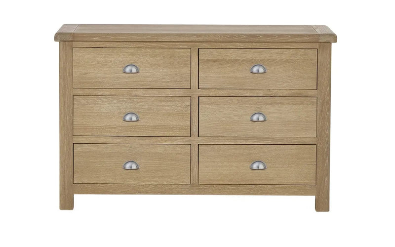 Julian Bowen Chest Of Drawers Memphis Limed Oak 6 Drawer Wide Chest Bed Kings